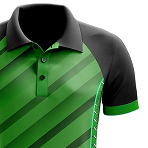 เสื้อโปโลผ้าฝ้าย 100% สีเขียวและสีดำ พิมพ์ลายแบบซับลิเมชั่น ทรงหลวม สำหรับผู้ชาย ทนทาน ทันสมัย เป็นมิตรต่อสิ่งแวดล้อม - Product Image 6