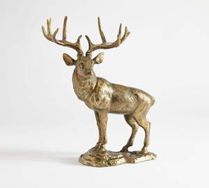 Moderna Decoración Navideña de Ciervo Dorado, Escultura Artesanal de Aluminio, Adorno Ecológico - Product Image 6