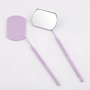 Pink <b>Makeup</b> <b>Mirror</b> With Handle And Backing Plate For Facial Application - Product Image 1