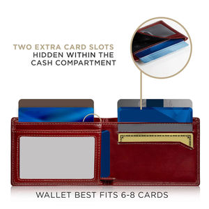 กระเป๋าสตางค์หนังแท้ลายจุดปักลาย ดีไซน์ทันสมัยสำหรับทุกเพศ คุณภาพสูง กระเป๋าใส่บัตรเครดิตสำหรับเดินทาง - Product Image 3