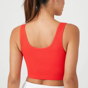 Stylish Bulk Quantity Women's Yoga Sports <b>Bra</b> Custom Embroidery Front Logo Eco-Friendly Quick Dry Medium Support Workout Sale - Product Image 4