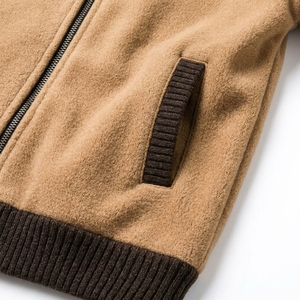 <b>Men's</b> Solid Technical Fabric <b>Turtleneck</b> Jacket Full Zip Fleece Knit Cardigan Winter Anti-Wrinkle Business Casual Outerwear OEM - Product Image 6
