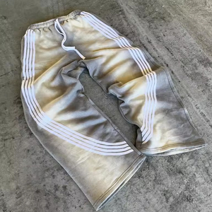 กางเกงขายาวทรงบานสำหรับผู้ชาย ผ้าคอตตอนผสม ปักลายลำลอง ใส่ได้ในฤดูหนาว เอวยางยืด มีเชือกผูก ปิดด้วยเชือกผูก เหมาะสำหรับใส่เดินเล่นในเมือง - Product Image 5