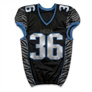 Jersey de Fútbol Americano con Rayas de Zebra en Negro y Gris, Sublimado, Personalizado para Equipos, Patrón Único, Uniforme Deportivo - Product Image 3