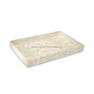 Bandeja de Servir Rectangular Hecha a Mano con Incrustaciones de Madreperla, Ecológica, Duradera, Clásica, de Madera, Elegante, para Desayuno, Cama, Comedor, Café - Product Image 2