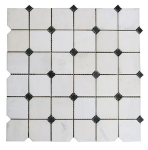 Mosaico de Mármol Blanco Cristalino, Pulido/Acristalado, Forma Irregular, 8mm de Grosor, Resistente al Agua, Ecológico, 5 Años de Garantía, Moderno - Product Image 4