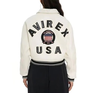 Women Crop Leather Avirex <b>Jackets</b> with Premium Leather Crop Sexy Fit Latest Winter Custom White Women Avirex Leather <b>Jackets</b> - Product Image 4
