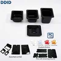 1/6 Wadah Kopi Plastik Gn Pan Peralatan Dapur Wadah Plastik dengan Tutup Kotak Plastik Wadah Makanan Pc Wadah Makanan Hotel