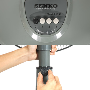 Senko Electric Mechanical Plastic Semi <b>Stand</b> <b>Fan</b> L1638 Adjustable Height Household Hotel Cooling Strong Airflow Low Noise Energy - Product Image 2