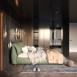 Letto King Size di Lusso Imbottito con Schienale Oversize, Struttura in Legno Massello per Diverse Altezze - Product Image 5