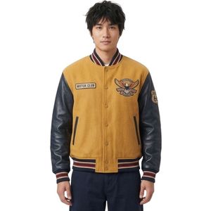 Blouson Letterman Rétro Personnalisé en Laine 100% avec Manches en Cuir Véritable Bordeaux et Patchs en Chenille Midnight – Style Streetwear - Product Image 5