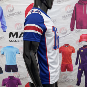 Maillot de football américain personnalisé OEM, court, uni, avec nom et numéro d'équipe, séchage rapide, 100 % polyester, broderie sublimée, grandes tailles - Product Image 3