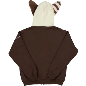 Nueva Sudadera con Capucha de Conejo con Orejas de Peluche, 100% Algodón, Talla Grande, de Alta Calidad, con Cremallera Completa y Logotipo Personalizado, Estilo Urbano - Product Image 2
