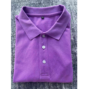 Polo de Manga Corta Morado para Hombre, Corte Regular, Cierre de Botones, Color Sólido, Tejido de Punto Informal y Transpirable - Product Image 6