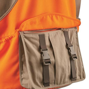 Chaleco con cuello en V para hombre, color naranja y caqui, con bolsillos, transpirable, de un solo botón, estilo casual de primavera - Product Image 4