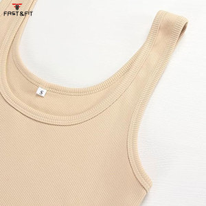 Débardeurs de sport pour femmes, course à pied, gym, fitness, compression, yoga, tricotés, 100% coton - Product Image 3