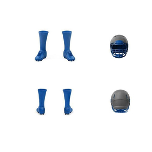 Ensemble d'uniformes de football américain bleu-gris, maillot sublimé, pantalon, gants, crampons, uniforme de football américain pour hommes adultes - Product Image 6
