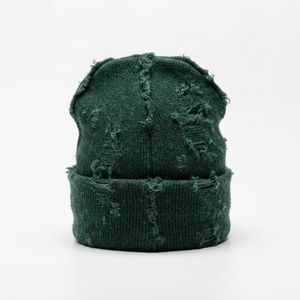 Men's Green <b>Beanie</b> Hat Knit Cuffed Winter Cap Unisex Streetwear <b>Skull</b> Cap Custom Logo Wholesale Fashion Accessory - Product Image 2