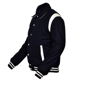 High Quality Customizable Men's Winter Bomber Jacket Stylish Varsity Basketball Embroidery <b>Button</b> Cotton Filled Jacket for Men - Product Image 6
