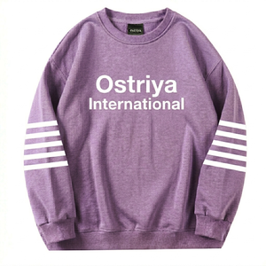 Ostriya Intl 2026 Women Streetwear Turtleneck Lightweight Quick Dry Fleece 100% Cotton Embroidered <b>Drop</b>-shoulder Sweatshirt - Product Image 6