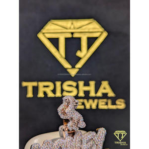 Pendentif plaque nominative Premium « MONEY MITOH » en Moissanite VVS et Argent Sterling 925, style Hip Hop Iced Out, par Trisha Jewels - Product Image 5