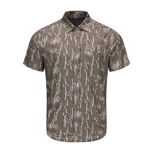 Camisetas de Camuflaje con Diseño Personalizado Bottomland, Corte Regular, Manga Corta, con Bolsillo en el Pecho y Cierre de Botones - Product Image 1