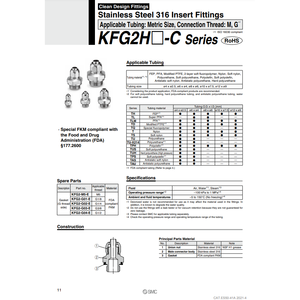 Raccords d'insertion pneumatiques SMC KFG2H0425-M5-C outils pneumatiques Accessoires et pièces - Product Image 2
