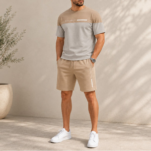 Conjunto de Ropa Deportiva para Hombre, Personalizado, Transpirable, para Gimnasio, Verano, Corte Holgado, Informal, Pantalones Cortos y Camiseta, Combinación de Colores - Product Image 6