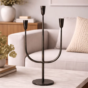 <b>Hammered</b> Metal Candle <b>Holder</b> Set – Decorative Iron candle Stand for Home Decor <b>Hammered</b> Taper <b>holder</b> Candle Pillar Brass Candle - Product Image 1