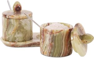 Porte-épices élégant, porte-condiments haut de gamme, décoration de cuisine de luxe, accessoire artisanal pour sel et poivre, style minimaliste. - Product Image 6