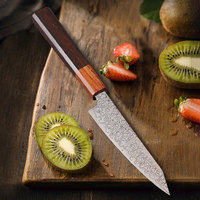 Premium handgemaakte koperen damast schilmes met compact houten handvat voor het schillen van fruit en groenten en voor keukenbereiding