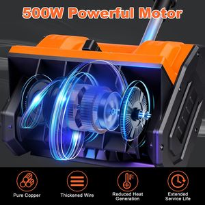 Pelle à neige sans fil pliable 500W 21V 11 pouces, souffleuse à neige à batterie avec plaques directionnelles à 45 degrés, modèle rechargeable - Product Image 2