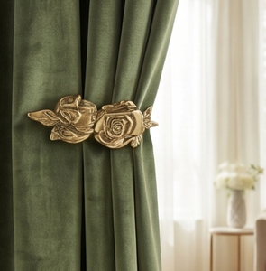 Vintage Style Rose Design Handcrafted <b>Curtain</b> Wall <b>Hook</b> Durable Material <b>With</b> Elegant Finished Perfect For Decorative Use - Product Image 4
