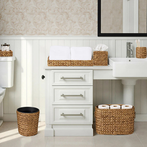 Water Hyacinth Bathroom Storage Basket Set Best Seller Handmade Natural Organizer Set Eco Friendly Wholesale Supplier - Product Image 4