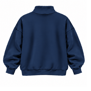 เสื้อสเวตเชิ้ตคอเต่าสีน้ำเงินกรมท่าทรงโอเวอร์ไซส์ ยูนิเซ็กส์ ทรงหลวม แขนยาว ผ้าหนา พิมพ์ลายตามสั่ง สไตล์ลำลองแนวสตรีทแวร์ - Product Image 2