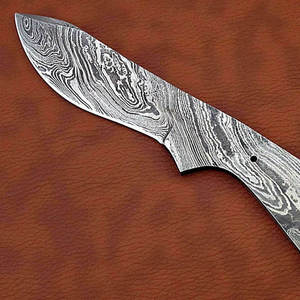 Hoja de Acero de Damasco con Punta Caída, Grosor de 0.6mm, Borde Biselado, para Cuchillo de Caza, en Blanco, Personalizable, Hoja Fija - Product Image 5