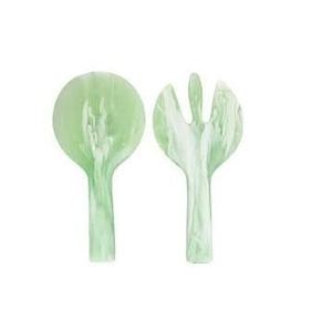 Juego de Servidores de Ensalada de Resina Marrón con Mango Corto, Cuchara y Tenedor de Ensalada con Diseño de Concha de Tortuga, Decoración para Cocina, Comedor y Hogar - Product Image 3