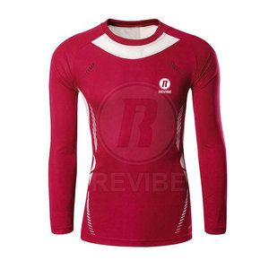 เสื้อแรชการ์ดแขนยาวสำหรับผู้ชาย ผลิตจากโพลีเอสเตอร์ 100% ทนทาน เป็นมิตรกับสิ่งแวดล้อม พร้อมเนื้อผ้ายืดหยุ่น ชุดกีฬาที่ใช้งานได้ยาวนาน - Product Image 5