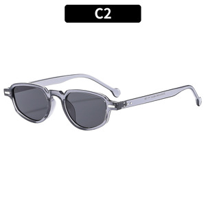 New Trendy Small-frame Metallic <b>Studs</b> Personalized Versatile Street Style Sunglasses Plain Face Simple Popular Style Stylish - Product Image 2