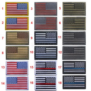 Patchs brodés de haute qualité avec drapeau américain, thermocollants, rectangulaires, en tissu, pour utilisation sur vêtements - Product Image 1