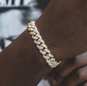Luxury hip hop moissanite rose chain jewellery with iced letter charms <b>for</b> <b>men</b> and women creating a bold stylish premium look - Product Image 1