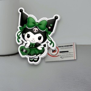 แผ่นต่อขนตาปลอมสีเขียว Hello Kitty แบบมืออาชีพแผ่นต่อขนตาอะคริลิครูปหัวใจสีเขียว - Product Image 3