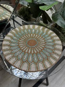 Set de table à motifs géométriques, style bohème, tapis rond décoratif pour la maison - Product Image 1