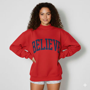 Sudadera Oversize de Cuello Alto City Lights Mock Neck, Cómoda para el Hogar, Lujo Diario, Precio Razonable, OEM - Product Image 6