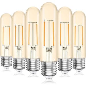 Lampadina LED Edison Dimmerabile 2200K Ambra Calda, 2W Equivalente a 25 Watt, Attacco E26, Stile Tubolare T10 per Lampadari - Product Image 1