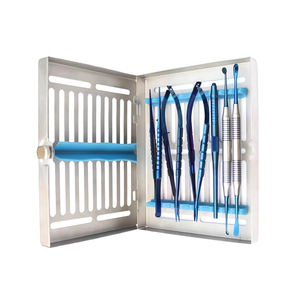 Kit de chirurgie implantaire Golden Crest Industries, couleur bleue personnalisée, instruments chirurgicaux micro-oraliens, outil d'implantologie dentaire - Product Image 1