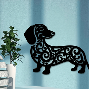 CIFbuy Scultura da Parete in Ferro a Forma di Cane Lungo, Arte Moderna per Interni ed Esterni, Decorazione Vivace per Giardino e Patio, Prodotto Artistico in Metallo - Product Image 3