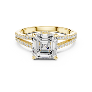 Anillo de compromiso y boda para mujer de oro macizo de 14k con diamante de laboratorio de 2.5 CT, talla Asscher, E VS1, con certificado IGI - Product Image 1