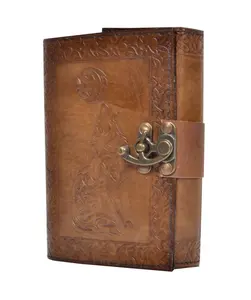 Leder journale im alten antiken Look, maßge schneiderte hand gefertigte Wolfs prägungen, ideal für den Wiederverkauf von Vintage-Notizbüchern