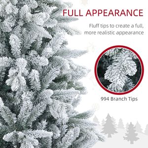 Albero di Natale Artificiale Innevato da 180 cm con 994 Punte, Supporto Pieghevole in Metallo, Facile Montaggio, Albero Natalizio Pieghevole per Casa e Ufficio - Product Image 4